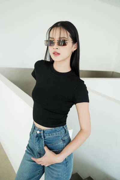 Dillon Crop Top - Black - Black