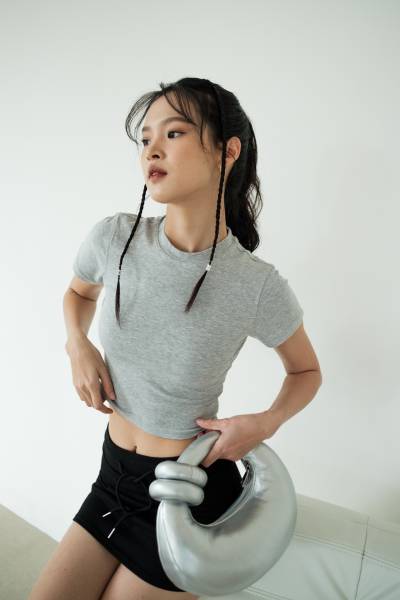 Dillon Crop Top - Grey - Grey