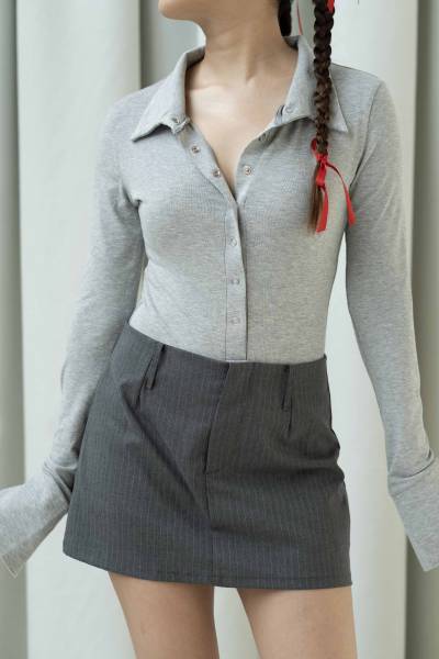 Hester Skort - Grey - Baesic Addict