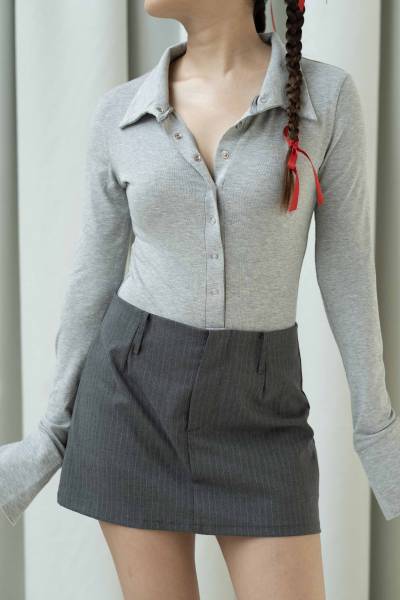 Collier Bodysuit - Grey - Grey