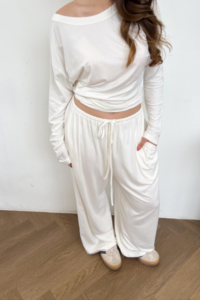 Dallas Long Sleeve Top - White - Baesic Addict