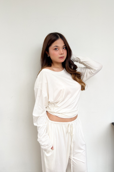 Dallas Long Sleeve Top - White - Baesic Addict