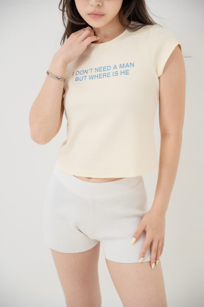 I Don't Need a Man Tshirt - Butter - Baesic Addict