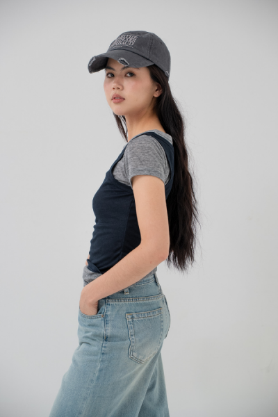 Neo Tshirt - Grey Navy - Baesic Addict
