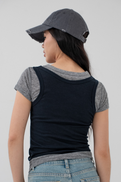 Neo Tshirt - Grey Navy - Baesic Addict