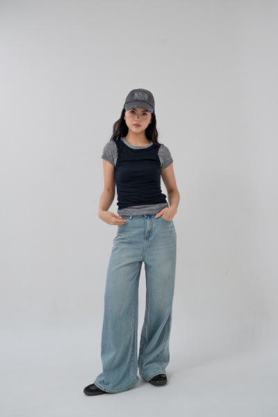 Neo Tshirt - Grey Navy - Baesic Addict