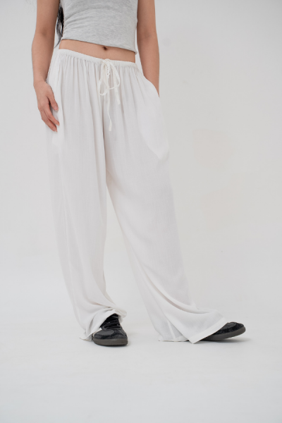 Berea Linen Pants Tall - White - Baesic Addict