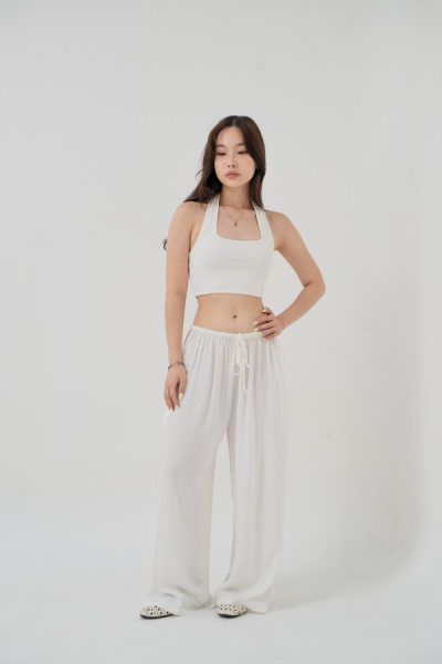 Berea Linen Pants Petite - White - Baesic Addict
