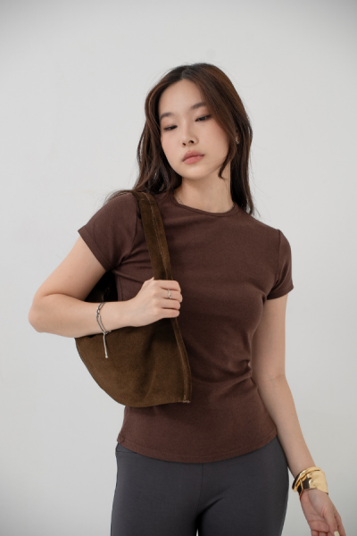 Oneck Tshirt - Brown (Preorder ETA 2 Weeks) - Baesic Addict