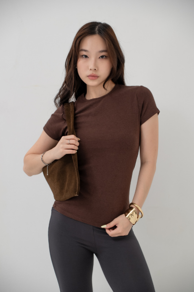 Oneck Tshirt - Brown - Brown