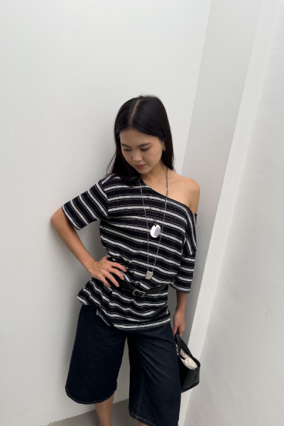 Naome Stripe Shirt - Black [PREORDER] - Black