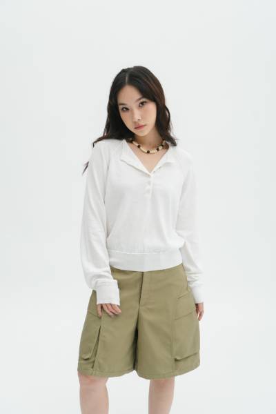 Sukka Long Sleeve Top - White