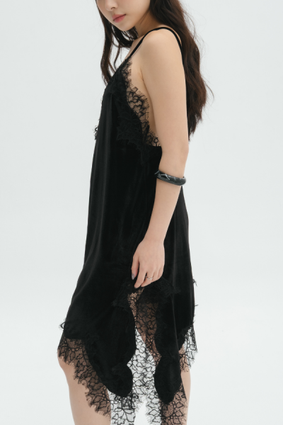 Lana Lace Tank Long (Velvet) - Baesic Addict