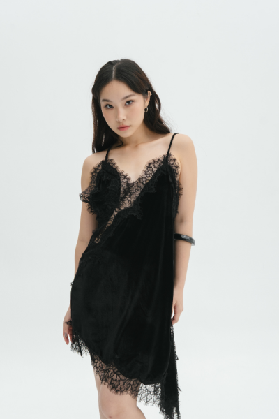 Lana Lace Tank Long (Velvet) - Baesic Addict