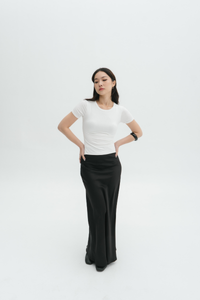 Sikka Silk Skirt - Black